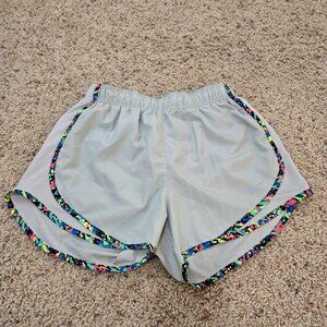 Nike Dri-Fit Lined Shorts Beige w/Small Stripes of Vibrant Colors Womens Small